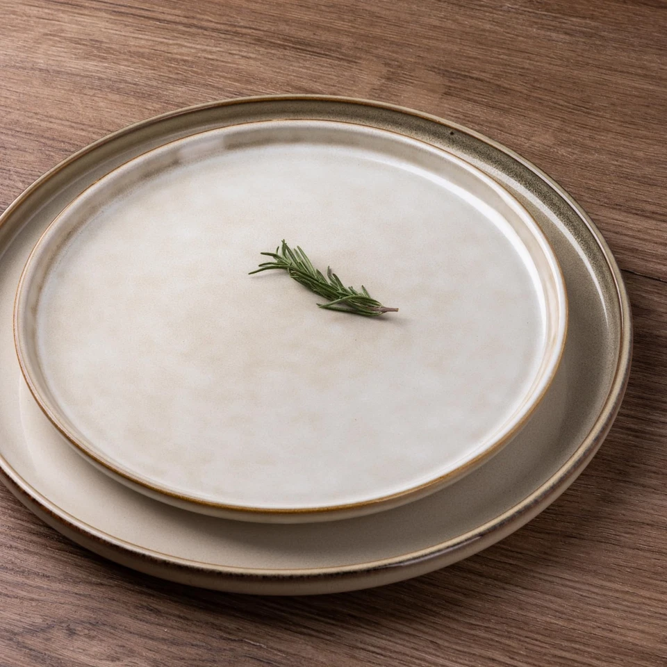 Ceramic Dinnerware Sets for 4, 12 Pieces Stoneware Plates and Bowls Sets, Scr... - Image 2 of 4