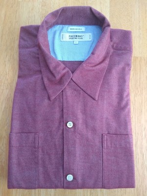 NWOT Freemans Sporting Club White Red Flannel L 16.5-34 Slim