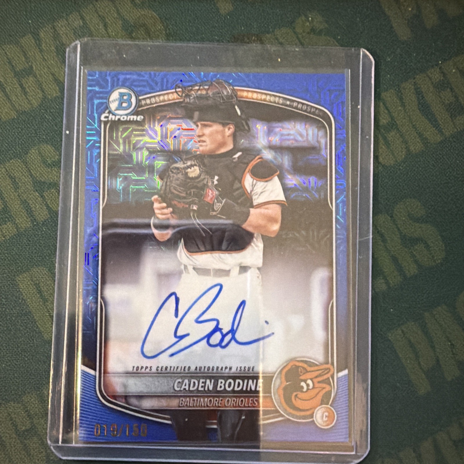 Caden Bodine 2025 Bowman Draft  Blue Mojo Auto 19/ 150 Orioles Prospect #BMA-CB