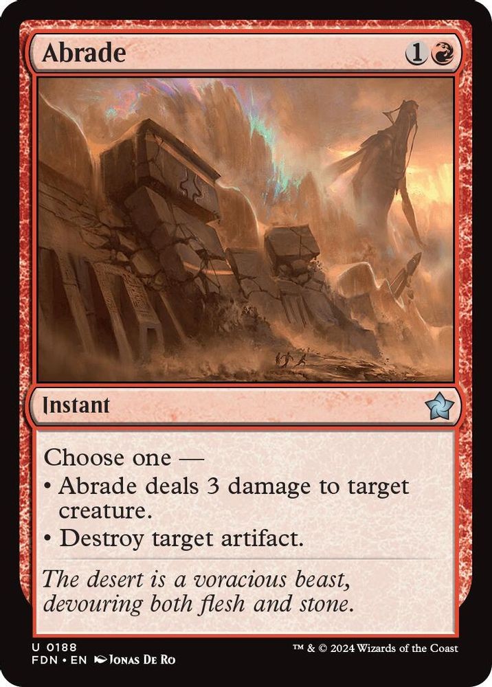 2024 Magic: The Gathering: Foundations - Abrade (#188, U, Near Mint)