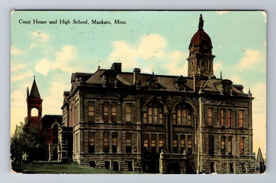 #ad #ad Mankato MN Minnesota Court House High School Antique Vintage c1910 Postcard $0.99