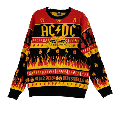AC/DC Hells Bells Official Knit Ugly Christmas Sweater Mens Size Medium
