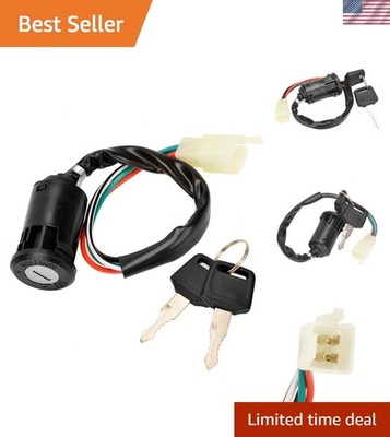 Rated 4-Pin ATV Ignition Key Switch - Weather Resistant & Easy Installation