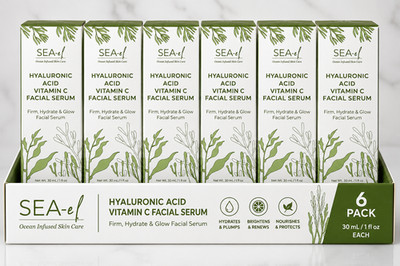 SEA-el Hyaluronic Acid Vitamin C Facial Serum 1 fl oz Pack of 6