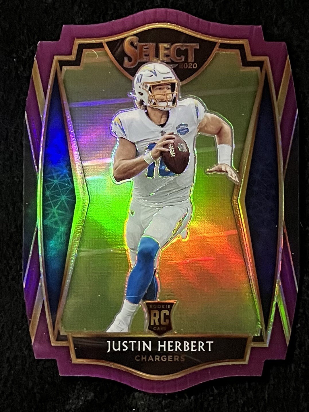 JUSTIN HERBERT Rookie SP Purple Die Cut Prizm 2020 Panini Select #144 RC