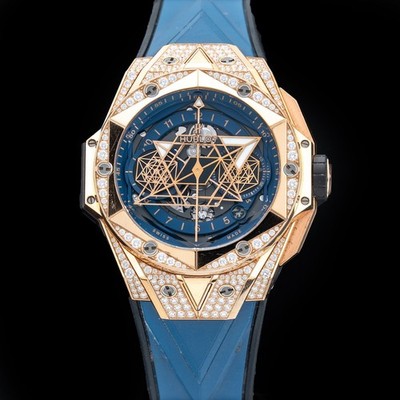 Hublot Big Bang Unico Sang Bleu II 45mm King Gold Blue Pavé 418.OX.5108.RX.1604