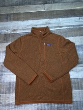 Patagonia Kids Large 12 Better Sweater 1/4 Zip Fleece Pullover Orange Hike Camp