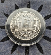1oz .999 Silver Mason Mint Antiqued Atlantis / Poseidon round in Upgraded Cap! 115.15 per troy oz
