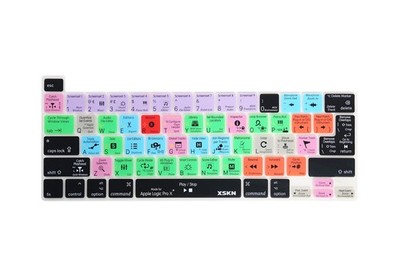 XSKN Logic Pro X Silicone Shortcut Keyboard Cover Skin for 2019 Multicolor 
