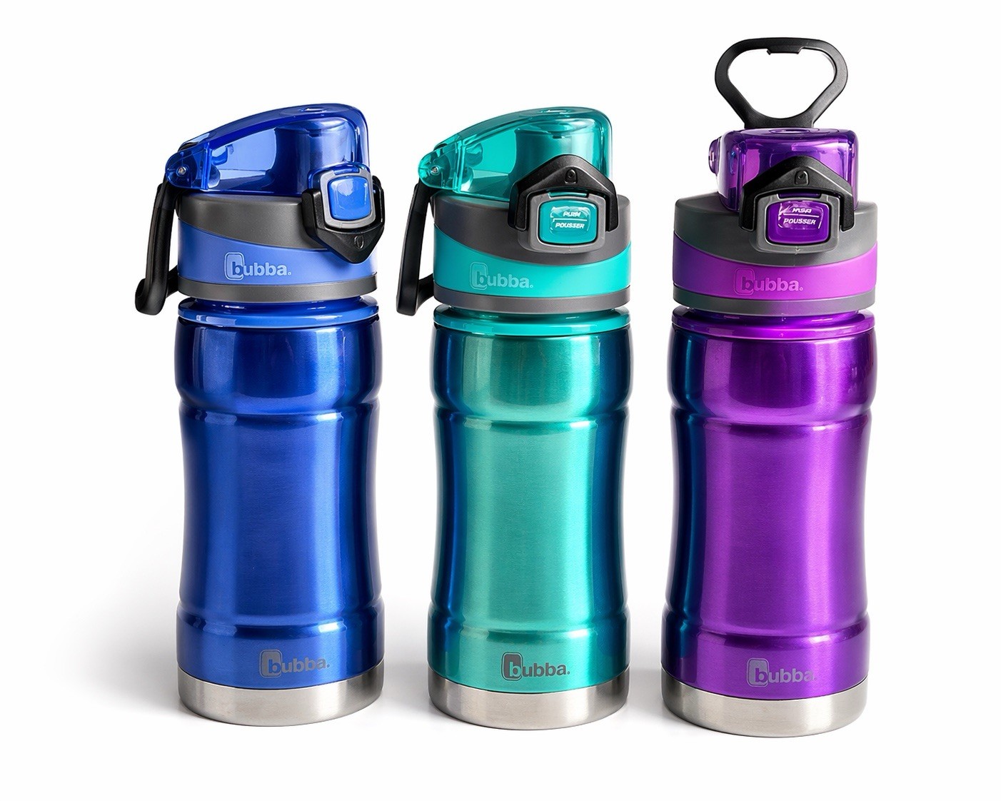 S Lot Of 3 Blue Teal Purple Flip Lid Leakproof
