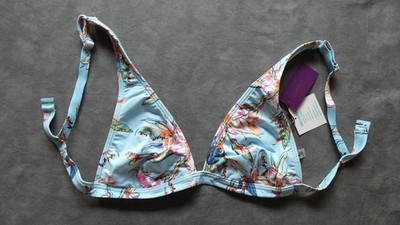 Bikini MixKini Oberteil Gr. 40 A/B von ''LASCANA'' Triangle hellblau Blumen *NEU*