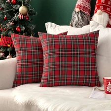 MIULEE Christmas Set of 2 Scottish 20" x (Pack 2), Red 