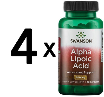 4 x Swanson Alpha Lipoic Acid, 600mg - 60 caps (444,17 EUR/kg)