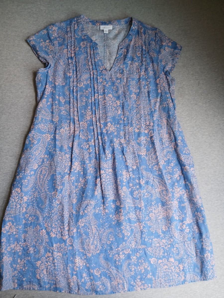 J Jill Dress Medium P Love Linen Pintucked Bohemian Beach Cruise Resort  Travel | eBay