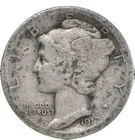 G+ 1917-D Mercury 90% Silver Dime *7952