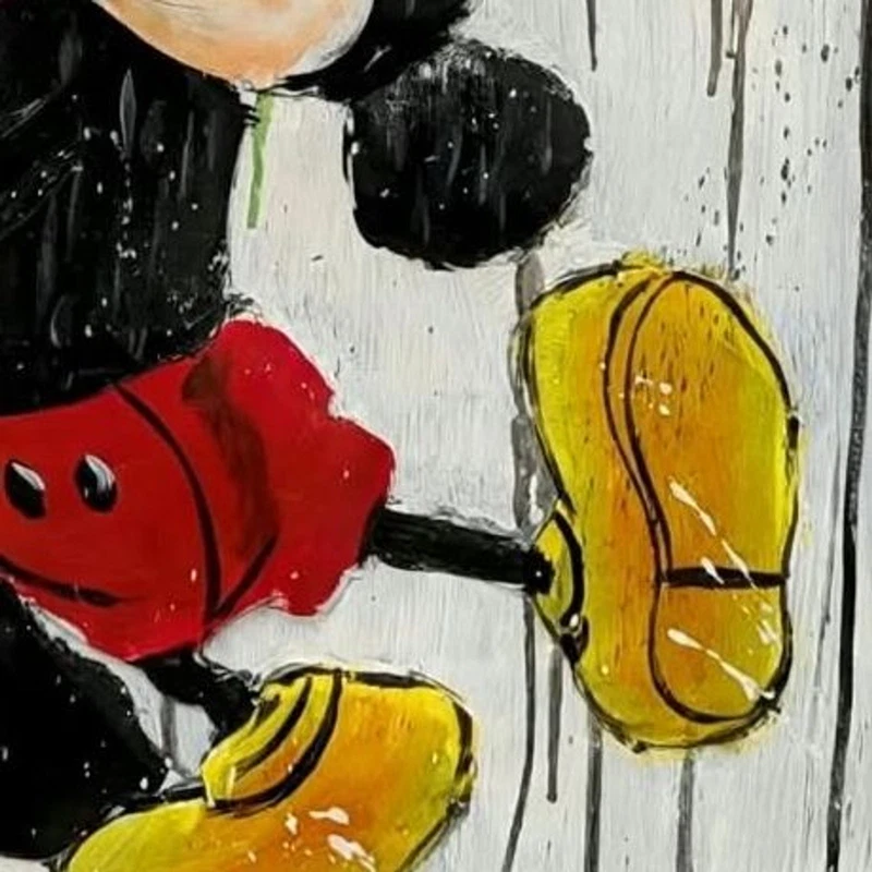 Quadro Metallo Topolino Mickey Mouse Disney Bomboletta Spray Street PopArt 60x80, fotografia 8 di 9