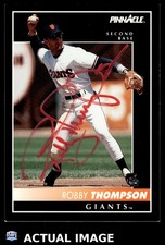 1992 Pinnacle #143 ROBBY THOMPSON San Francisco Giants AUTO Hand Signed EX-NM