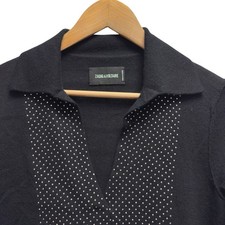 Zadig  Voltaire Women's Sz XS Sally Diamante Embellished Cashmere Black Sweater