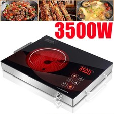 Kochplatte 3500W Kochfeld Edelstahl Camping Herdplatte elektrisch Elektroherd