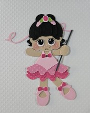 Little Ballerina Dancing Dark Brown Hair. Scrapbook, Card making Paper Piecing