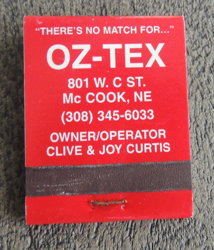 Oz-Tex Matchbook McCook Nebraska Full Unstruck