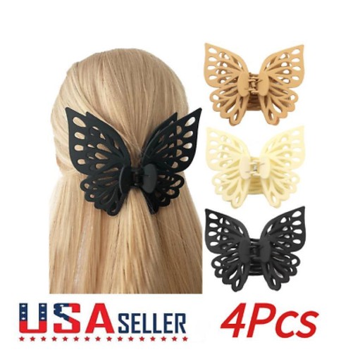 4.3 Inch Matte Medium and Big Butterfly Claw Hair Clips for Women's Thick Hair