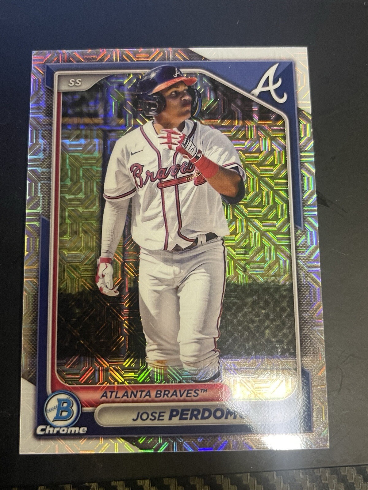 Jose Perdomo 2024 Bowman Chrome Mojo  Variation BCP-220 Atlanta Braves Rare Card