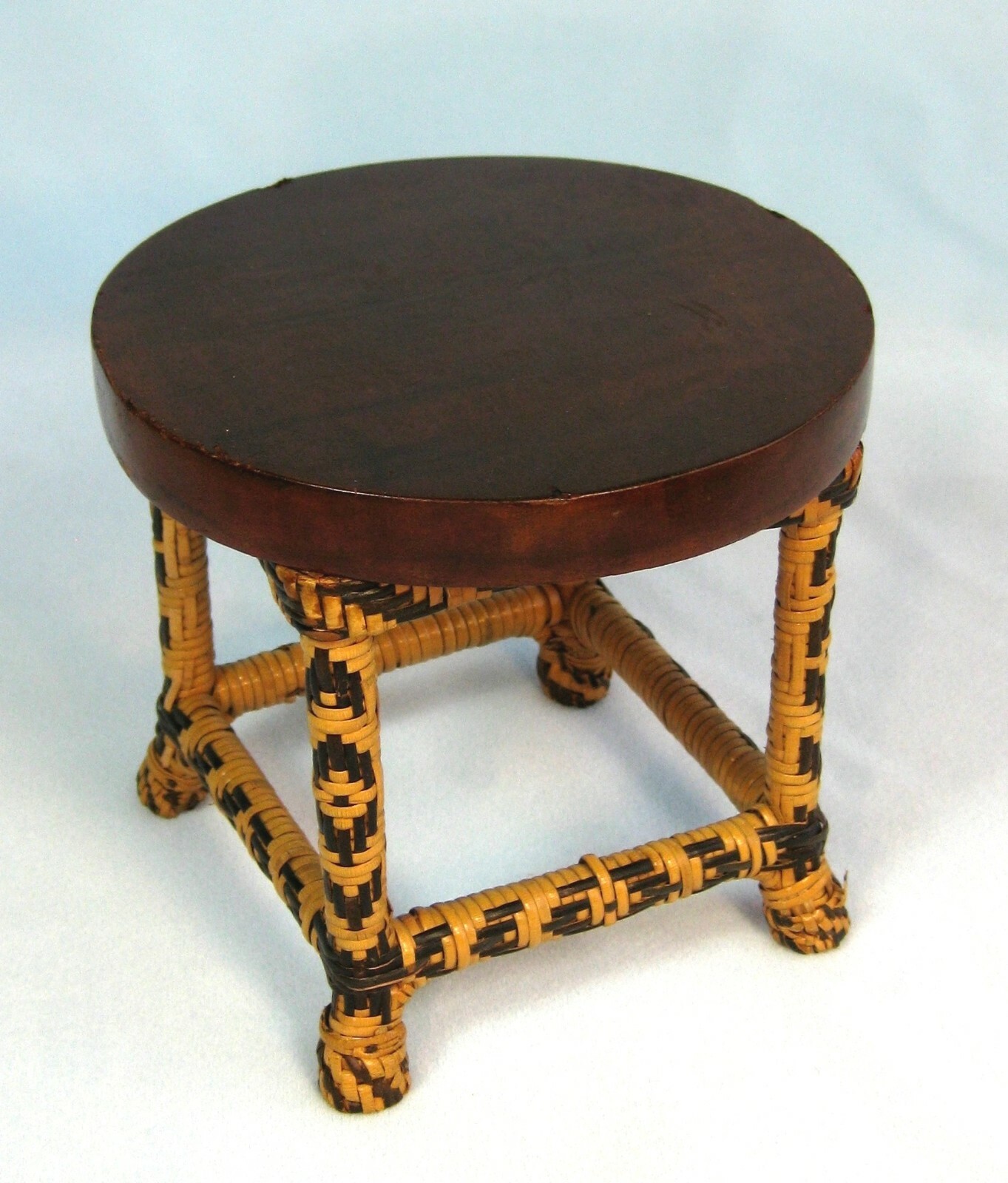 Antique Wicker Doll Furniture Set Settee Chairs Rocker Table Folk Art