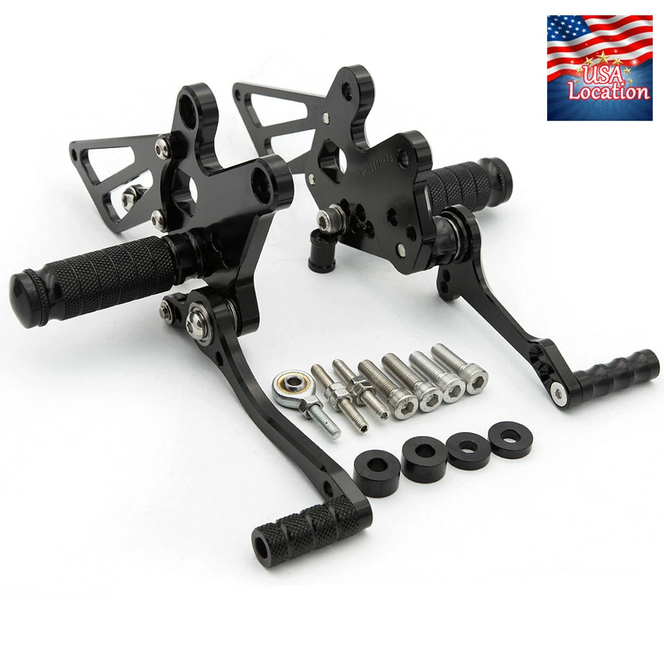 Juego de estriberas CNC para Ninja 250 2009 2010 2011 2012 estriberas traseras cambio de pedal EE. UU. Foto 4 de 4