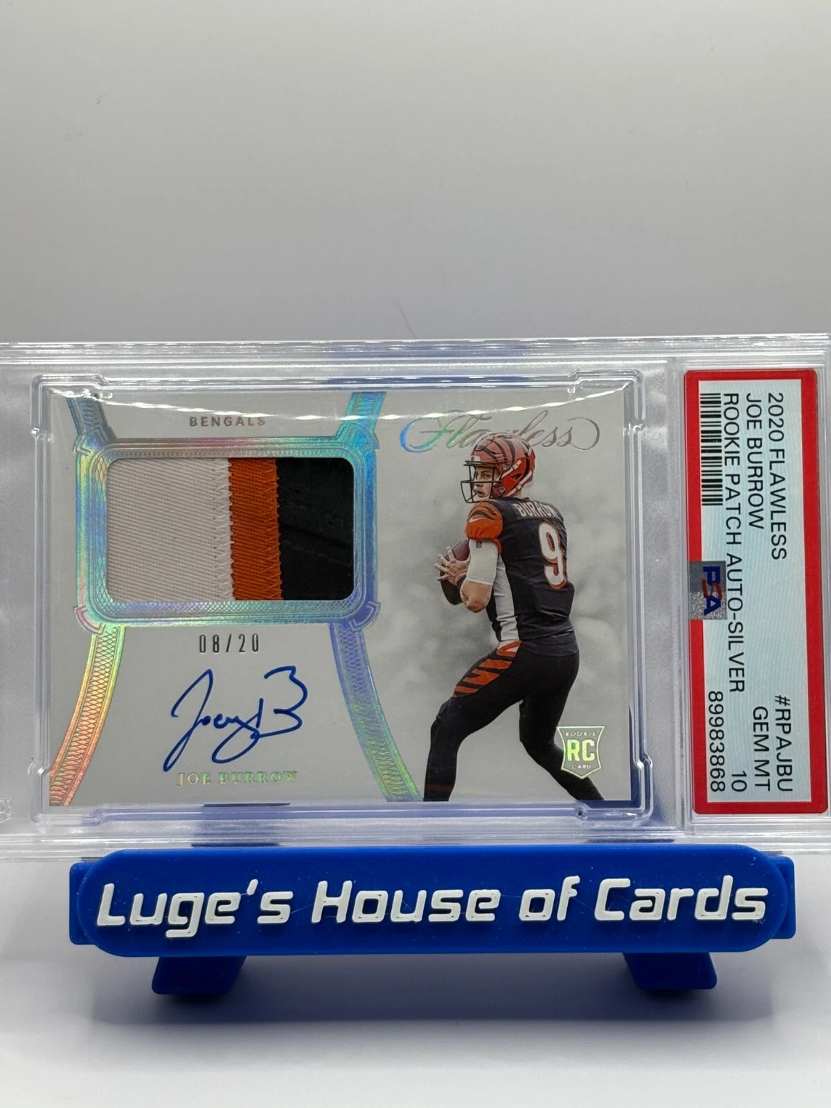 Joe Burrow Panini Flawless Rookie Patch Autograph #RPAJBU Silver