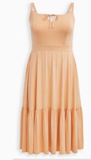 Torrid Tie-Front Peach Dress
