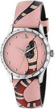GUCCILe Marche Des Merveilles Pastel Pink Kingsnake Print Dial Watch YA1264083