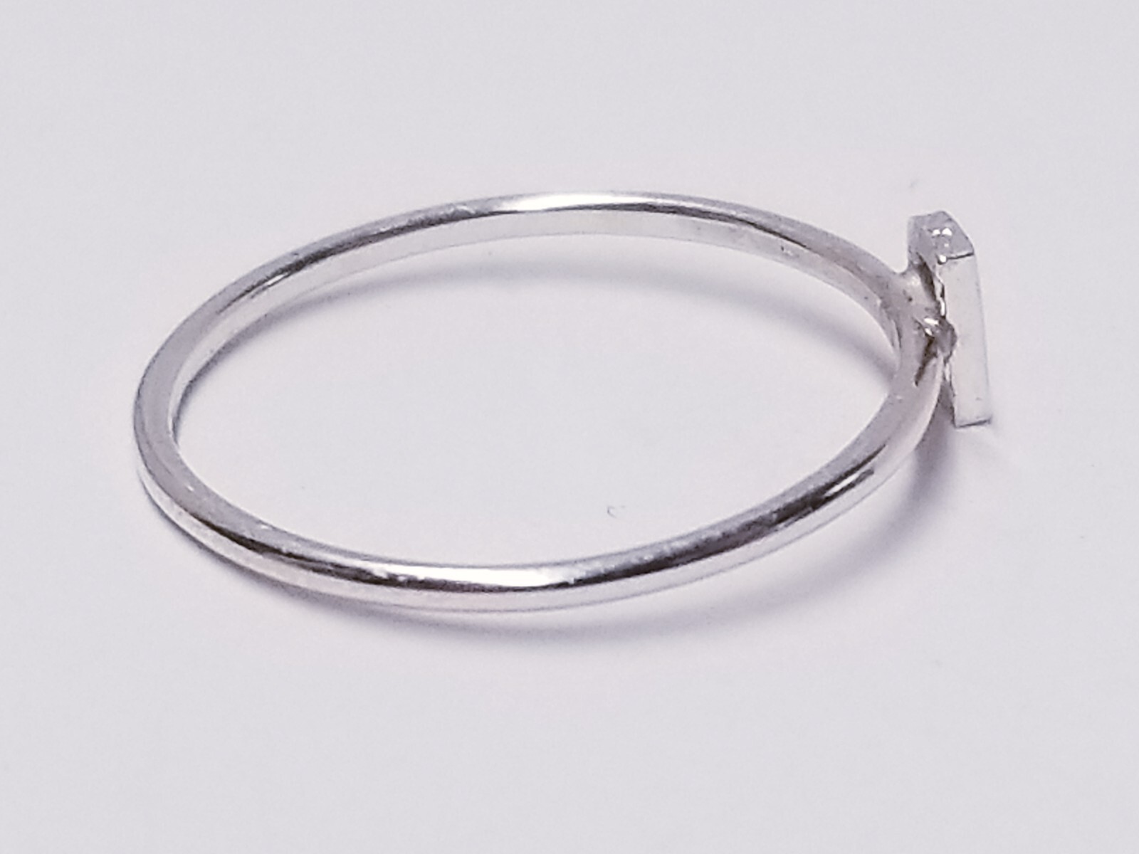 Oak and Luna Stackable Inez Initial Ring - SILVER… - image 2