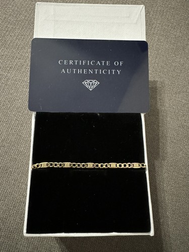14k Real Gold Figaro Chain Bracelet , Dazzling Stunning Bracelet, Adjustable - Picture 10 of 10