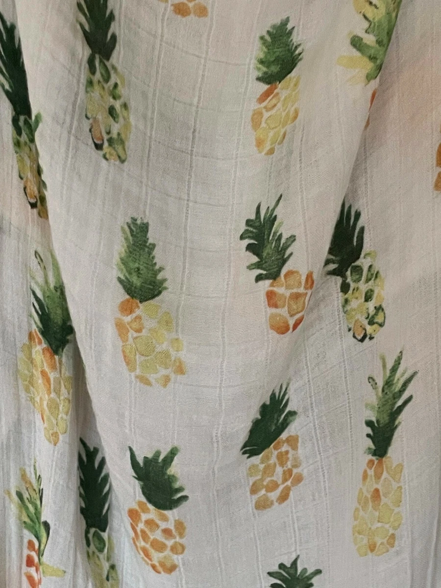 Little Unicorn Muslin Swaddle Baby Blanket Pineapple Pattern 49X49