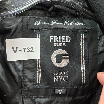 Fried Denim Men Jacket Medium Black Windbreaker Premium Reflective