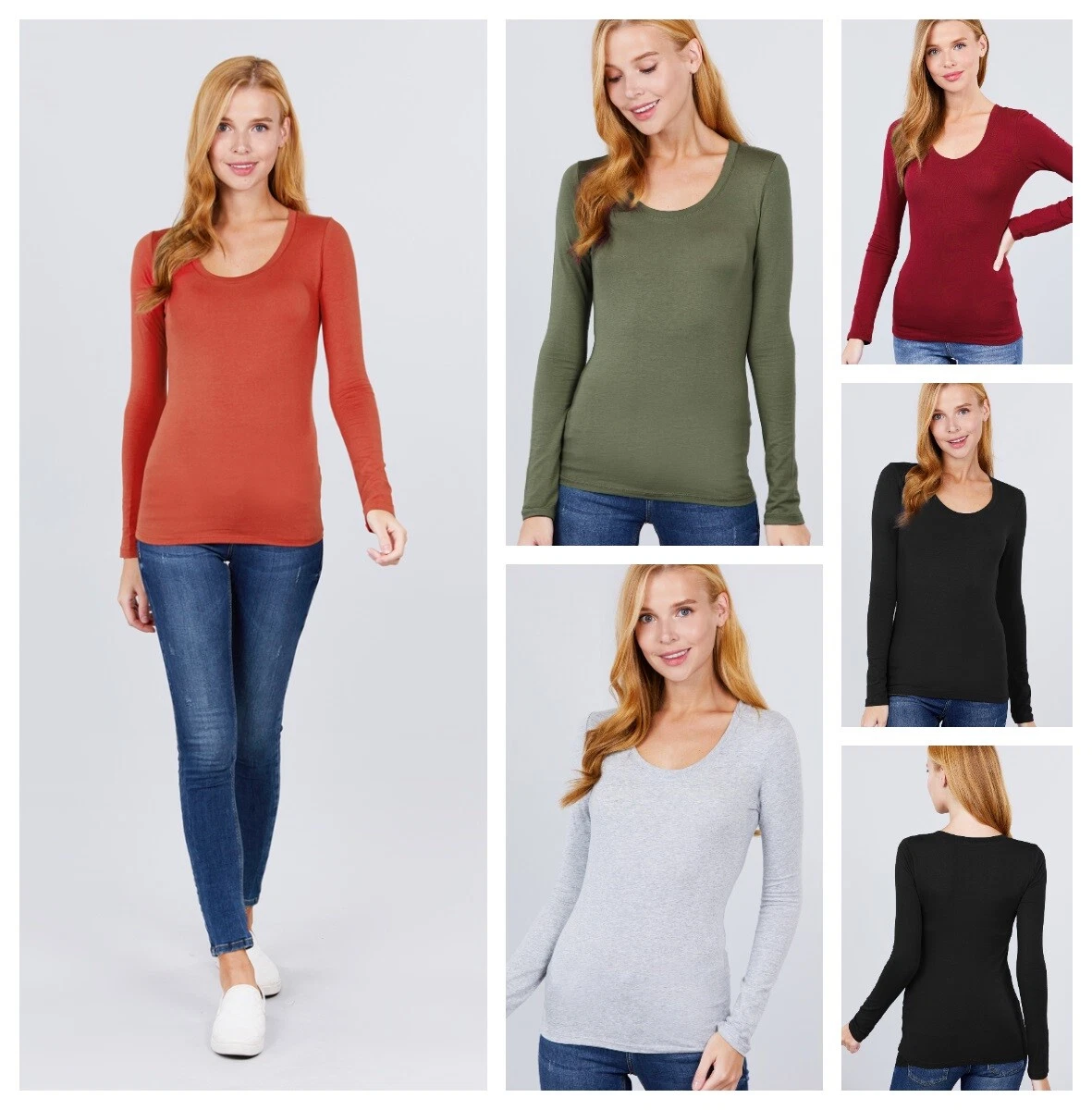 fitted long sleeve shirts women's