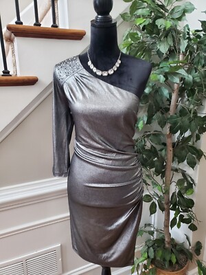 Baby Phat Women's Gray Polyester One Shoulder Off Long Sleeve Bodycon Dress  1X | eBay