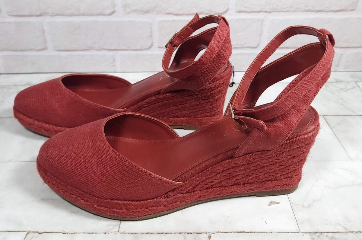 Red wedge shoes uk sale