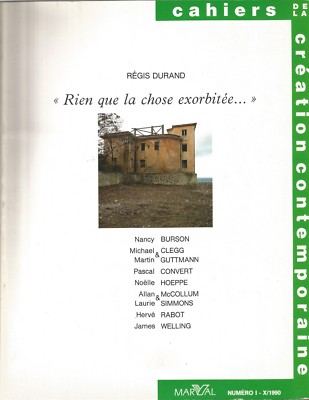 Nothing That the Exorbitée - Régis Durand, Book de La Creation Contemporary
