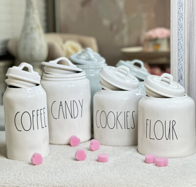 Rae Dunn Cookie, Candy,Flour, Coffee, Canister Set of 4, 2pc-8