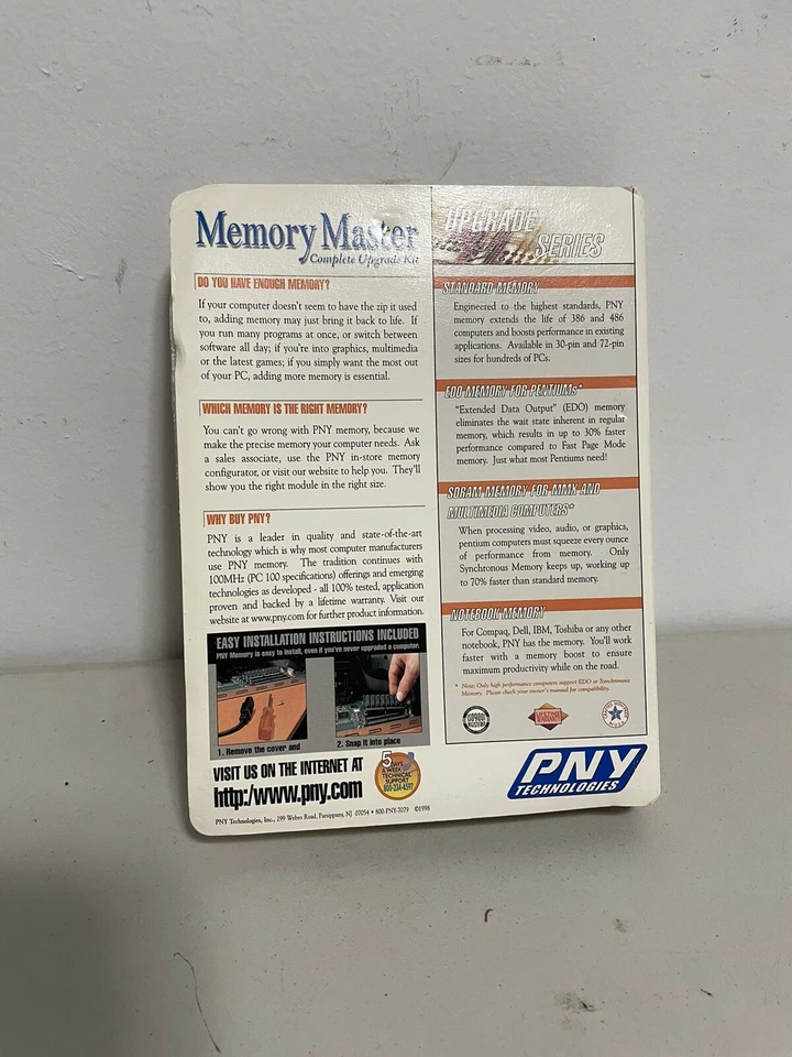 New Memory Master Complete Upgrade Kit  PNY Technologies Dimm 32mb Pc100 SDRAM - Image 4 of 4