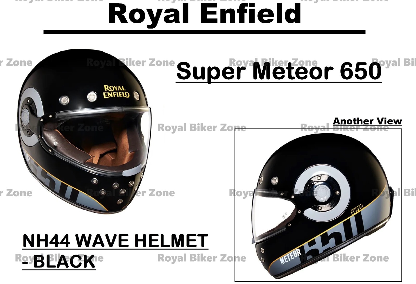 Casco Royal Enfield Super Meteor 650 NH44 Wave negro (talla XL-62 CM)