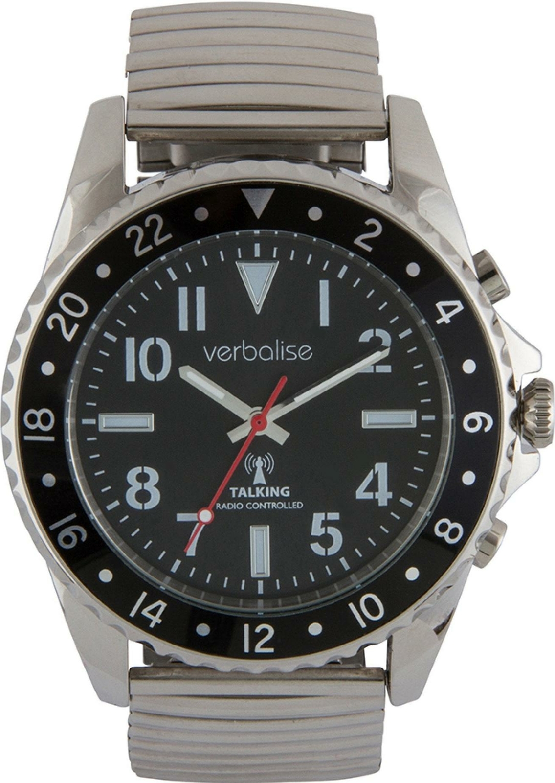Verbalise Deluxe Mens Talking Watch Silver with Expanding Strap VMRC-DSE