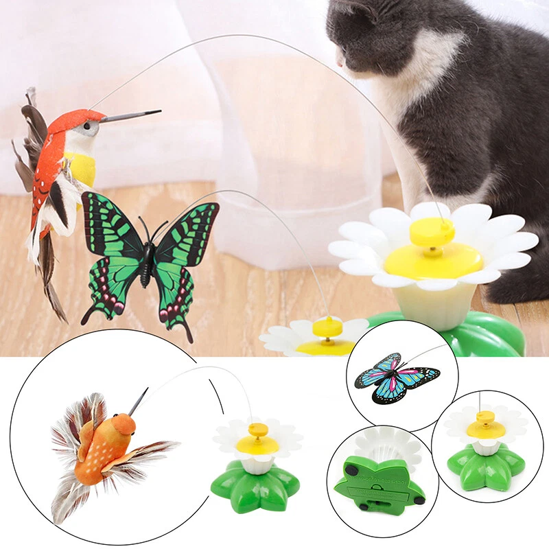 Electric Rotating Butterfly Bird Flying Pet Cat Play Toy