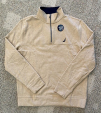 Mens Nautica 1/2 Zip Fleece Pullover Sweatshirt Top Camel Heather Medium K2787T