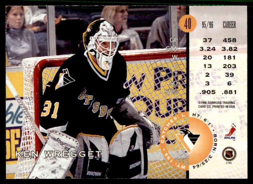 1996-97 Leaf Ken Wregget #40 - Image 2 of 2