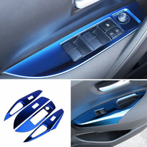 Blue Titanium Window Lift Panel Switch Cover Trim For Toyota Corolla 2019-2021