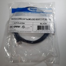 7' Black Cat5E Patch Cord Molded Boot - ICC ICPCSJ07BK