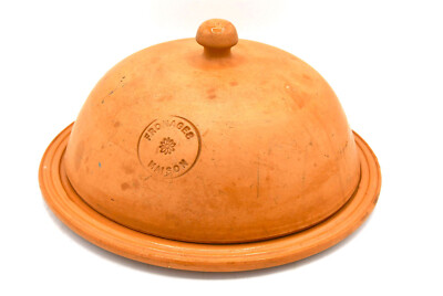 Terracotta Ceramic Dome Covered Cheese House Plate Maison Fromage